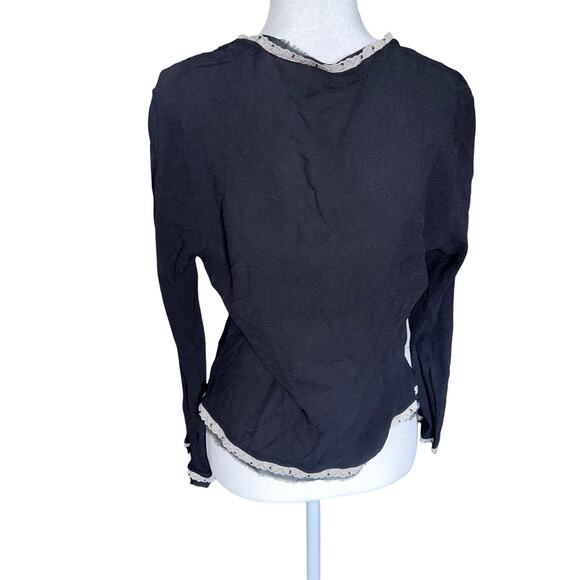 Y2k the limited black silk top sz l - Picture 2 of 6